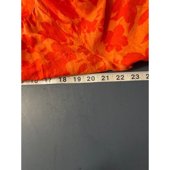 Charter Club Luxury Linen Blend  Blouse‎ SZ PL  Orange Beach Resort Lagenlook - Picture 4 of 8